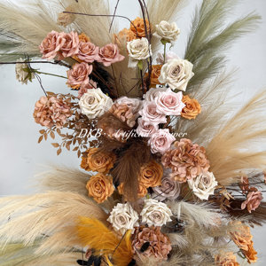 Customized Wholesale New Design Burgundy flower <b>arch</b> kit Artificial Silk Wedding Flower <b>Arch</b> <b>Decoration</b> - Product Image 6