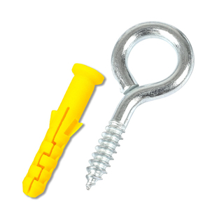 10 ensembles/sac Cheville murale en plastique avec vis à œillet, vis à anneau autotaraudeuse pour suspension, chevilles d'expansion en plastique M5 M6 - Product Image 3