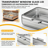 Plats de service modernes en acier inoxydable 304, chauffe-plats de 6 L grande capacité pour restaurants, hôtels et buffets
