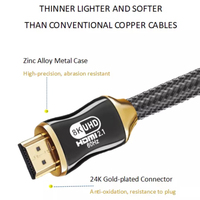V2.1 8K Qualité supérieure pour cordons HDMI Nouvelle arrivée Support UHD 8k 60Hz 3D pour HDTV PS4 PS5 Projecteur Lecteur DVD avec gaine en PVC