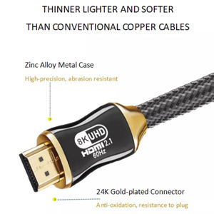 V2.1 8K Qualité supérieure pour cordons HDMI Nouvelle arrivée Support UHD 8k 60Hz 3D pour HDTV PS4 PS5 Projecteur <span class=keywords><strong>Lecteur</strong></span> <span class=keywords><strong>DVD</strong></span> avec gaine en PVC - Product Image 3