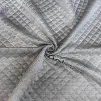 Tissu de matelas en soie glacée à motif géométrique gris 500 GSM pour literie de luxe, tissu jacquard tricoté fonctionnel