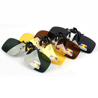 Lunettes de soleil polarisées TAC rectangulaires à clipser, type rabattable, pour la conduite de nuit, à porter sur les lunettes de vue