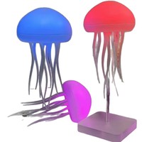 Nouvelle Lampe Méduse Créative Intelligente à Commande Vocale, Tentacules Flottants Dynamiques, LED Nuit Éblouissante pour Chambre à Coucher, en Verre
