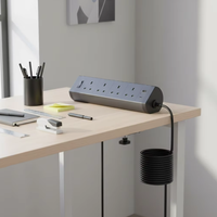 Multiprise de bureau standard britannique LE 3 avec NFC, 1 port USB-A et 1 port USB-C, 16A, en ABS, pour usage commercial et réseau SDK
