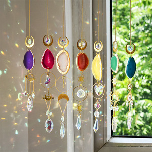 Meilleures ventes : Attrape-soleil <span class=keywords><strong>en</strong></span> éclats de cristal naturel et tranches d'agate, carillon éolien, ornement décoratif suspendu pour jardin - Product Image 2