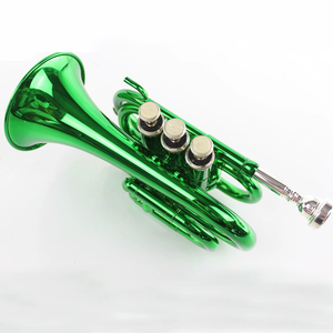 Meilleur choix Mini <span class=keywords><strong>trompette</strong></span> vert laiton <span class=keywords><strong>trompette</strong></span> en clé de si bémol haute qualité Petite <span class=keywords><strong>trompette</strong></span> performance de bande professionnelle TP022022 - Product Image 3