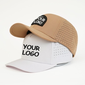 High End Custom 5 Panels Embroidered logo Perforated Laser Cut Hole <b>Drilled</b> Baseball Cap Waterproof Sports Cap Trucker Hat - Product Image 4