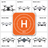 Alas Pendaratan Drone Portabel Lipat Tahan Air Warna Oranye 25-inci (65cm) 1kg untuk Mini Mavic Pro, Bahan Kulit PU, Kompatibilitas Universal