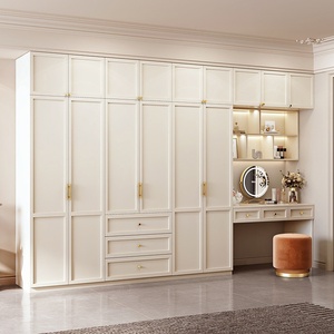 Armadio in legno massello bianco crema stile retrò francese - Product Image 2