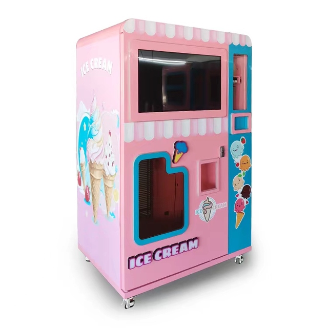 NewSaier Automatic Smart Touch Screen Kiosk Ice Cream Vending Machine 14L Capacity for Business Commercial Use Focusing Water