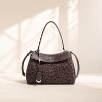 Sac à main vintage en cuir de vachette fendu et daim léopard, sac à bandoulière, vente en gros, logo personnalisé, sac à main pour femme