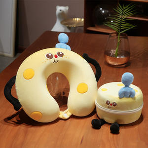 Oreiller en mousse à mémoire de forme en U, léger, pour la sieste, soutien cervical, voyage en avion ou en voiture, en velours cristal - Product Image 6