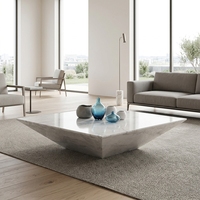 Tianshan — Table basse carrée moderne en marbre blanc, simple et à la mode, vente directe d'usine