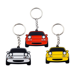 Creative Metal <b>Cartoon</b> Car Simulation Pendant Key <b>Ring</b> Lanyard-Waterproof Customizable Zinc Alloy Car Accessory - Product Image 2