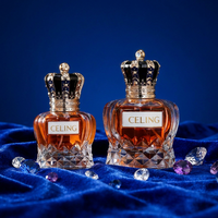 Flacon vaporisateur de parfum en verre personnalisable avec étiquette en papier couleur, 50 ml, 100 ml, avec couvercle couronne et boîte cadeau