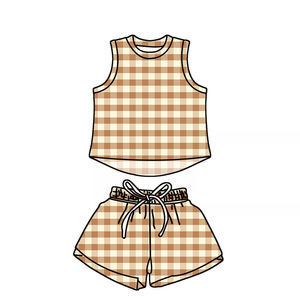 Set 2 Pezzi per Bambine, Canotta Senza Maniche e Pantaloncini in Fibra di Bambù, Stampe Personalizzate, Abbigliamento Comodo per Bambini - Product Image 6