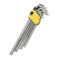 Set kunci L kepala Torx baja populer 9 buah kunci L Hex Spanner DIY kelas metrik sistem pengukuran OEM dukungan disesuaikan