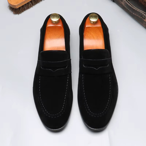 Mocasines de Ante Negro para Hombre, Estilo Penny Loafer, Punta Redonda, Casuales y Formales, para Oficina, Uso Diario, Zapatos Casuales y Formales - Product Image 3