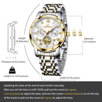 Montre en moissanite pour homme, montre chronographe à quartz, lumineuse, mode, luxe, décontractée, en acier inoxydable, étanche, montre de sport