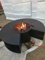 Table de foyer extérieur en acier au carbone de style américain moderne 2026 pour barbecue et camping