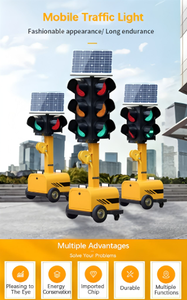 Semáforo Portátil <span class=keywords><strong>Solar</strong></span> de 4 Lados con Luz Única de 300 mm, LED de 3 Colores, Altura Fija, para Construcción de Carreteras - Product Image 3