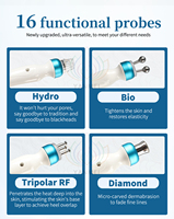 Dispositivo Portátil de Cuidado Facial 14 en 1 con Hidro-Oxígeno y Peeling Acuático, con Dermoabrasión con Diamante para una Limpieza Profunda de la Piel