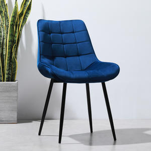 Big Discount <strong>Haosi</strong> Factory Price Blue Barcelona Restaurant Chair Modern Fabric Dining Chair Velvet for Dining Room - Product Image 2