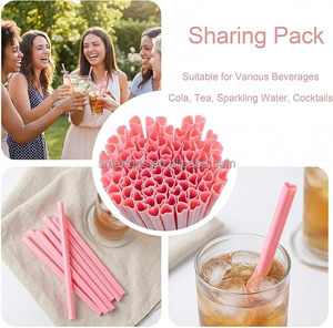 Disposable Plastic <strong>Straws</strong> Heart Shape <strong>Straw</strong> Pink <strong>for</strong> Party <strong>Drinks</strong> Plastic <strong>Straws</strong> <strong>for</strong> Occasions - Product Image 4