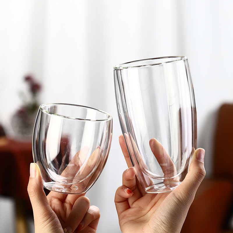 480ml Borosilicate Insulated coffee cup double walled glass cup