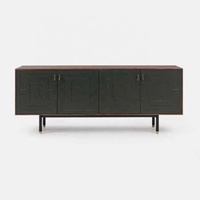 Meuble buffet en bois massif pour salle à manger, design créatif à motif écailles de poisson, armoire de rangement, buffet en bois