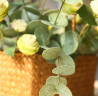 Vente chaude Tige Unique Artificielle Eucalyptus Argent Feuilles Real Touch Verdure Arrangements Floraux pour Noël Saint Valentin