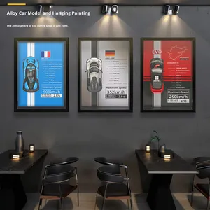 Modèle de voiture en alliage <span class=keywords><strong>1</strong></span>:<span class=keywords><strong>32</strong></span>, cadre photo 3D suspendu pour la décoration de la maison, du bar, du café, du bureau - Product Image 1