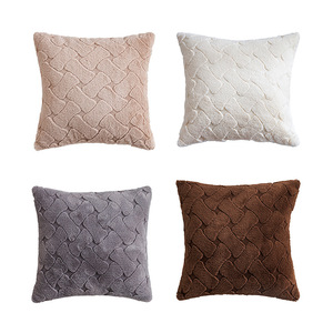 Coussins de canapé de style <span class=keywords><strong>scandinave</strong></span> moderne - Coussins en peluche de couleur unie pour salon <span class=keywords><strong>et</strong></span> chevet, housses de <span class=keywords><strong>coussin</strong></span> décoratives de luxe - Product Image 4