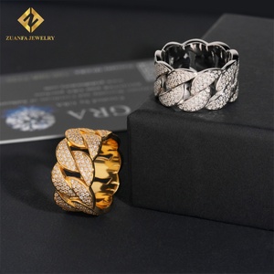 แหวนเพชรผู้ชายสไตล์คิวบาแบบคลาสสิกพร้อมส่งแหวนเพชรโมอิสที่มีเพชรออกเย็นเครื่องประดับฮิปฮอป - Product Image 2