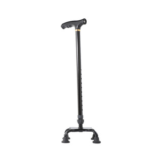 Canne à quatre pieds en alliage d'aluminium avec lumière LED, légère, rétractable, antidérapante, pour l'aide aux personnes âgées, bâton de marche - Product Image 2