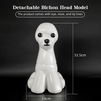 Modelo de cabeza de Bichón con pelaje realista extraíble, para entrenamiento con tijeras, modelo de enseñanza escolar simple y seguro, esqueleto de poliéster para corte de mascotas