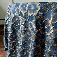 Nappe carrée en polyester jacquard floral doré de luxe OEM, imperméable et écologique, pour mariage, hôtel, banquet