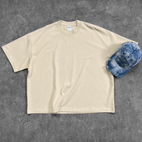 T-shirt Homme Oversize Boxy en Coton Lourd, Coupe Courte, Uni, pour l'été, Vêtement Streetwear, Idéal pour l'impression