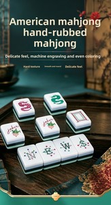 Tuiles de Mahjong Américaines en Acrylique Vert Herbe Luxe Moderne - Ensemble de <span class=keywords><strong>Camping</strong></span> Portable Écologique - Product Image 4