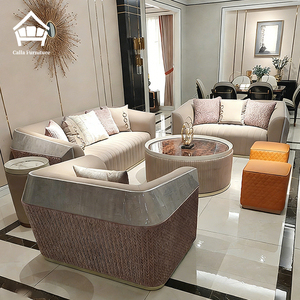 Set di Divani in Stile <span class=keywords><strong>Italiano</strong></span> di Lusso 1+2+3, Divani Moderni in Pelle per Soggiorno, Villa e Hotel, Arredamento di Alta Gamma Personalizzabile - Product Image 1