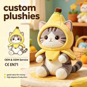 Peluche personnalisée en forme de chat <span class=keywords><strong>banane</strong></span>, jouet en peluche haute fidélité, service OEM ODM avec certification CE EN71 - Product Image 1