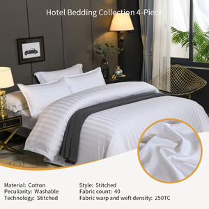 Ensemble <span class=keywords><strong>de</strong></span> literie en coton 4 pièces GlobeLink personnalisable <span class=keywords><strong>de</strong></span> luxe pour hôtel <span class=keywords><strong>5</strong></span> étoiles, couleur unie, antistatique, 250TC, housse <span class=keywords><strong>de</strong></span> couette, drap, taie d'oreiller - Product Image 6