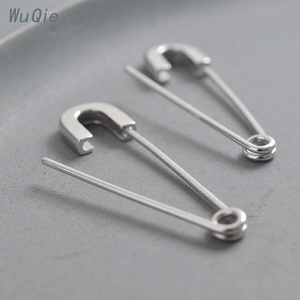 Wuqie Hot Sale Fashion <strong>Gold</strong> Plated Hoop Paper <strong>Clip</strong> <strong>on</strong> <strong>Earrings</strong> 925 Silver Jewelry Simple Design for Couples - Product Image 3