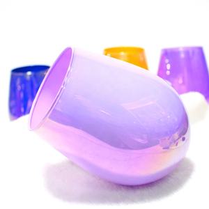 FENGJUNカスタム9オンス12オンス14オンス16オンス20オンス卵型ワインカップ形状ステムレス虹色の空のガラスカラフルなキャンドルホルダー - Product Image 6