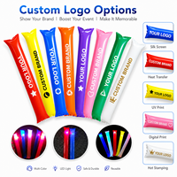 Bâtons lumineux LED pour supporters, bâtons lumineux pour concerts, soirées, festivals, logo personnalisé, 5 couleurs, fonctionnant sur piles