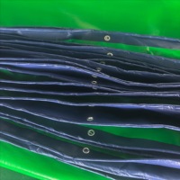 Bâche en PE double face bleu-vert foncé, imperméable et résistante aux UV, pour la protection des marchandises de camion et des chantiers de construction