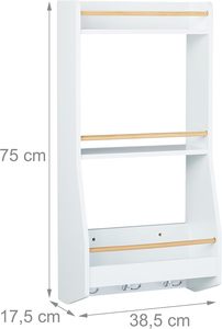 Étagère de rangement murale en bois à 3 niveaux avec protection de clôture et crochets pour organisateur de <span class=keywords><strong>cuisine</strong></span> et de salle de bain - Product Image 6