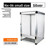 Petit terrarium en alliage d'aluminium avec ouverture frontale verrouillable, cage d'élevage pour reptiles arboricoles ventilée sur 5 côtés