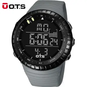OTS 7005G ساعة رقمية الأسود ساعة الرياضية المهنية الطلب LED ساعة في الهواء الطلق مضيئة كبيرة الرجال الساعات